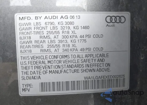 2014 Audi Q7 3.0T Premium z USA, uszkodzony, nr VIN WA1LGAFEXED002625